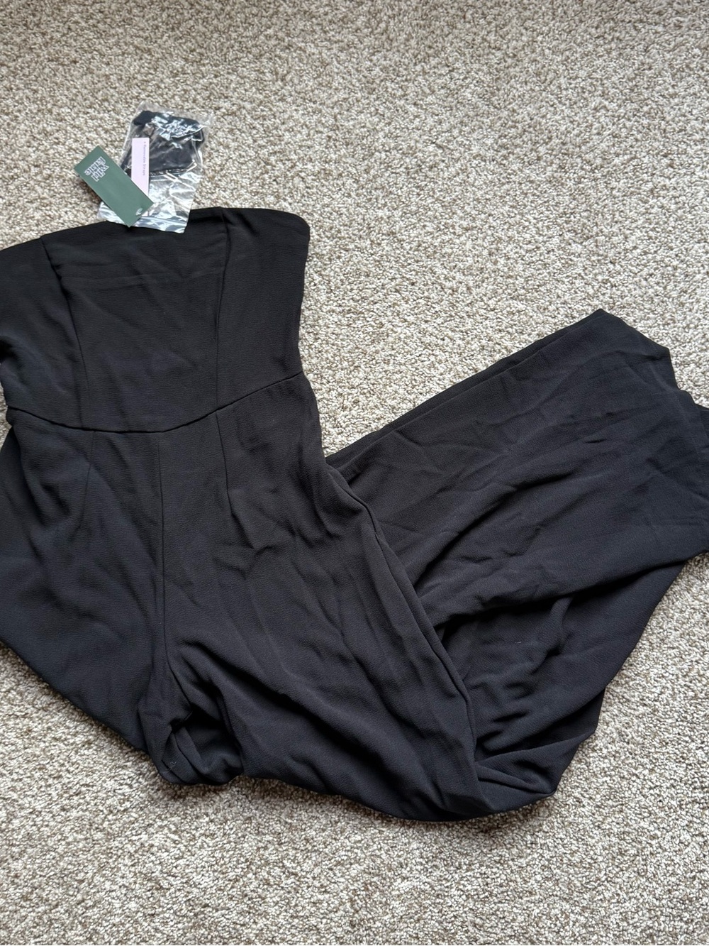 NEW Wild Fable Black Strapless Wide Leg Jumpsuit Romper – Removable Straps NWT